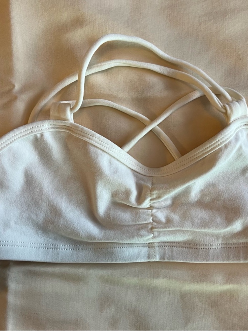 Shakti White Strappy Seamless Yot Yoga Sports Bra XS